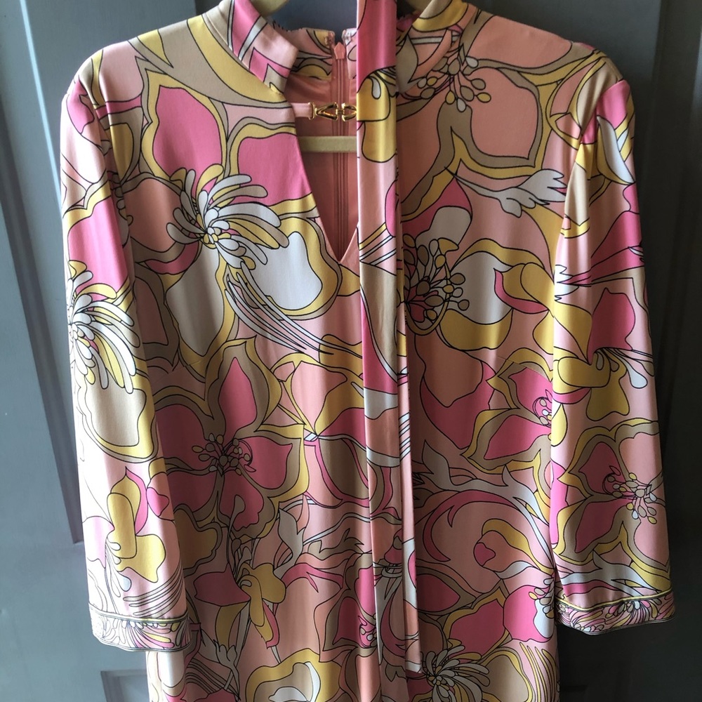 printed pink dress